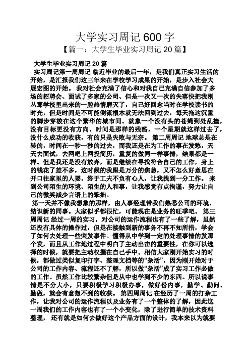 周记作文之大学实习周记600字