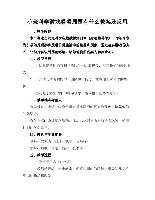 小班科学游戏看看周围有什么教案及反思