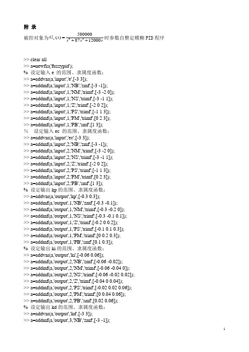 参数自整定模糊PID程序