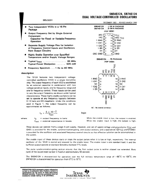 SN54S124资料