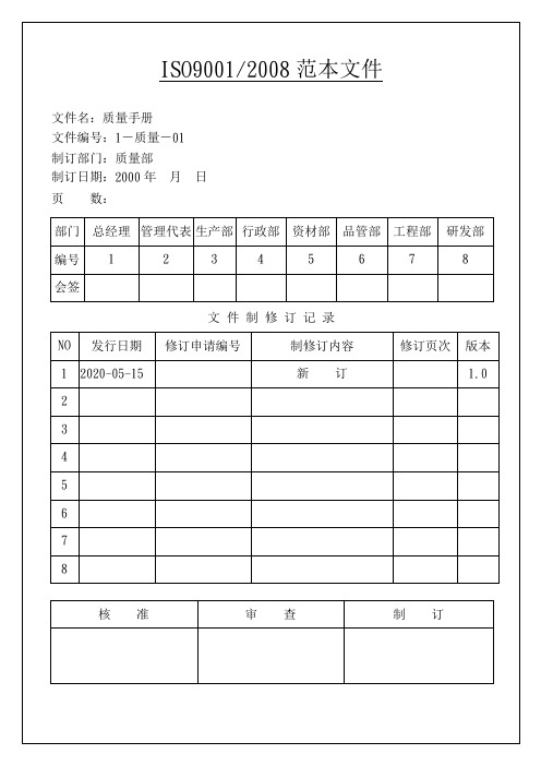 ISO9001质量手册