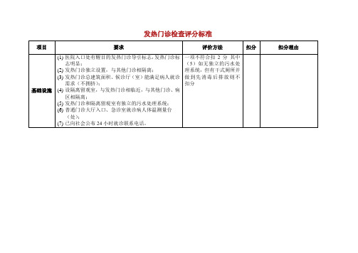 发热门诊检查评分标准.doc