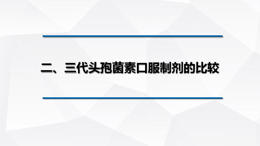 二、三代头孢菌素口服制剂的比较