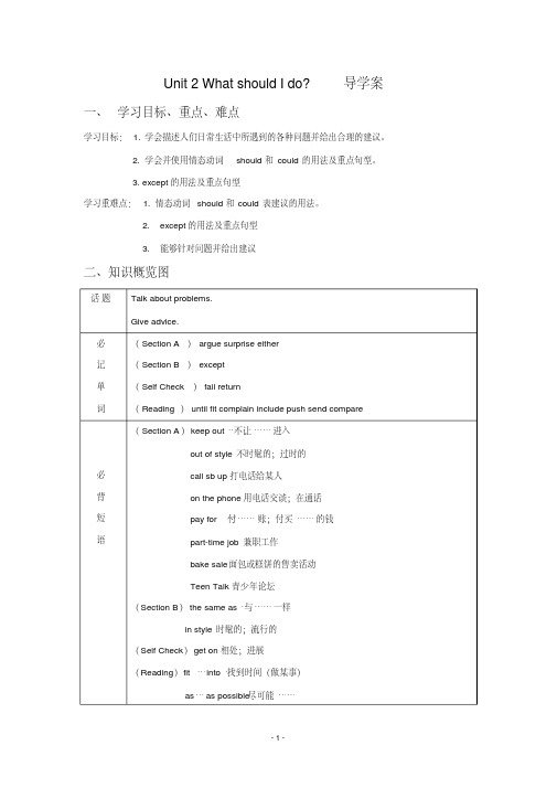 人教新目标英语八下Unit2WhatshouldIdo教案13