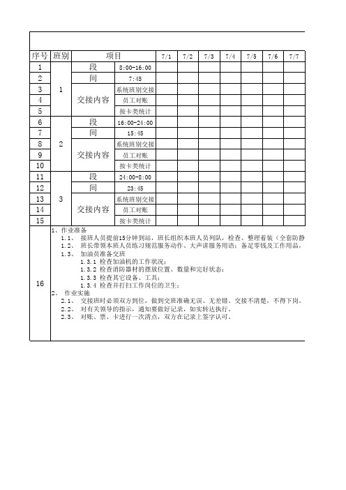 加油站交接班(V00)