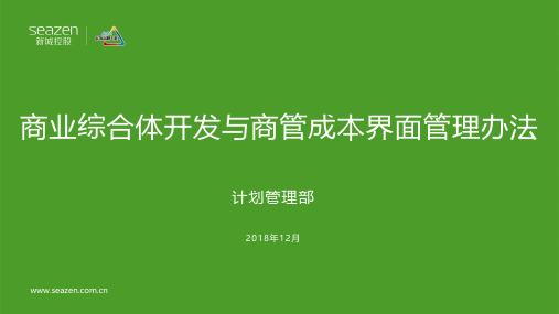 商业综合体开发与商管成本界面管理办法(2019版)指引