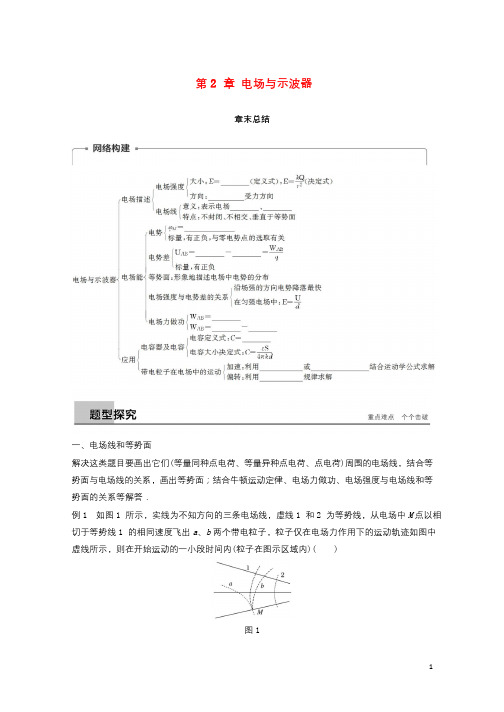 2018版高中物理第2章电场与示波器学案沪科版选修3_120180315325
