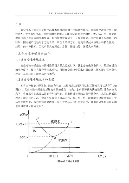 真空冷冻干燥技术在食品中的应用