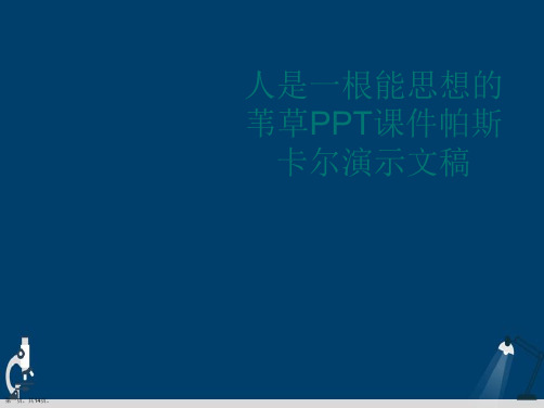 人是一根能思想的苇草PPT课件帕斯卡尔演示文稿