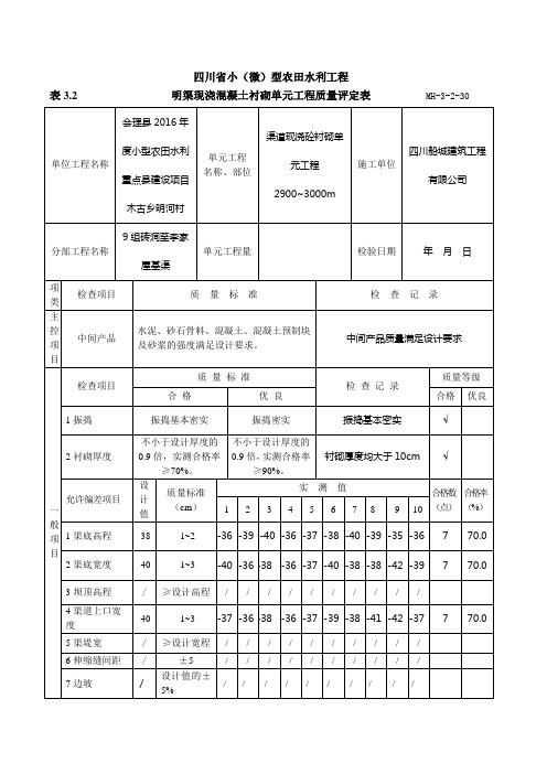 渠道现浇砼衬砌单元工程  30