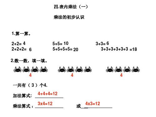 人教版数学二年级乘法的初步认识练习题