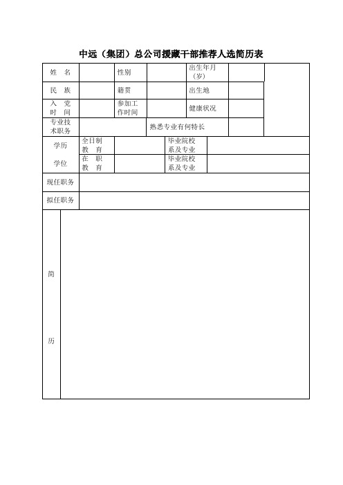 干部简历表