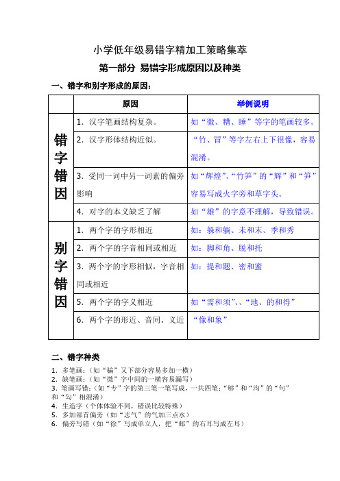 小学低年级易错字精加工案例集萃