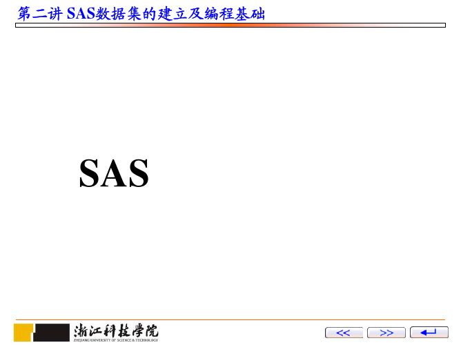 第二讲 SAS数据集的建立及编程基础