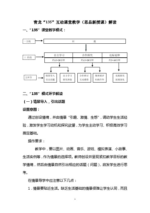 思品新授课135课堂模式解读新