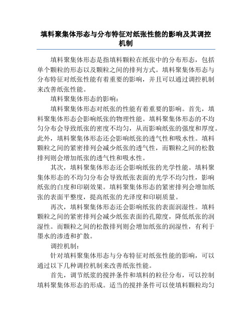 填料聚集体形态与分布特征对纸张性能的影响及其调控机制