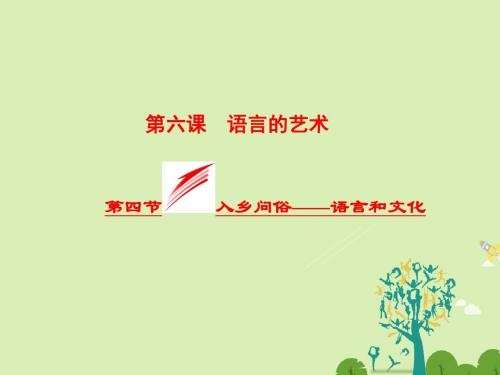 高中语文 6.4 入乡问俗语言和文化课件 新人教版选修《