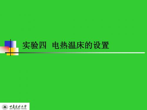 实验四 电热温床的设置