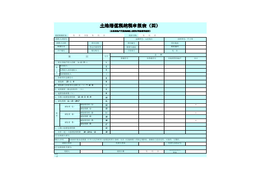 土地增值税纳税申报表(四)从事房地产开发的纳税人清算后尾盘销售适用