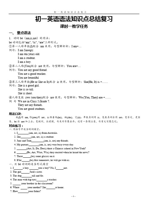 (完整版)2018年外研版初一英语语法知识点总结复习(最新超详细版),推荐文档