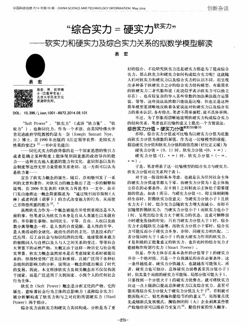 “综合实力=硬实力软实力”——软实力和硬实力及综合实力关系的