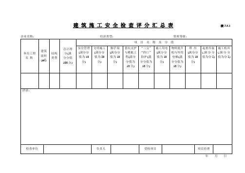 《建筑施工技术安全检查标准》(JGJ—)全套表格