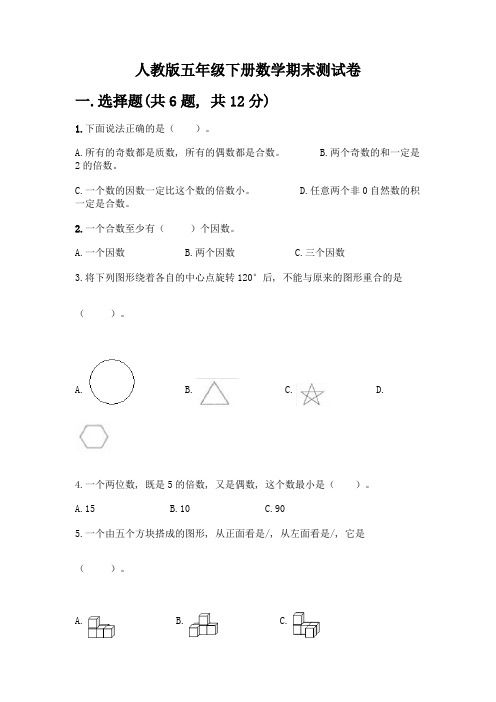 人教版五年级下册数学期末测试卷丨精品(考点梳理)