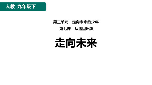 九年级道德与法治下册《走向未来》PPT课件