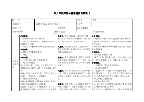 集体备课情况记录表