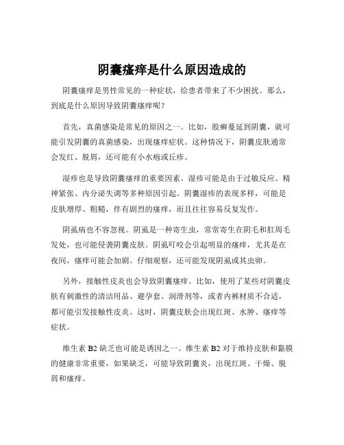 阴囊瘙痒是什么原因造成的