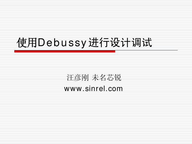 Debussy软件教程