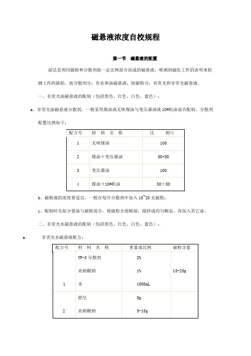 磁悬液自校规程