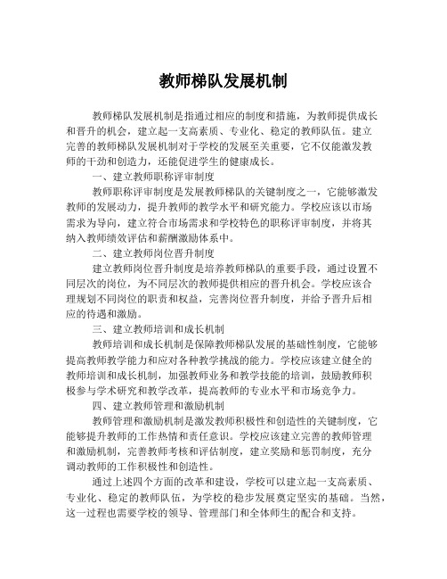 教师梯队发展机制