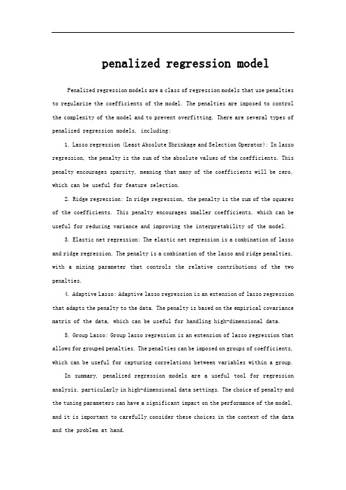 penalized regression model