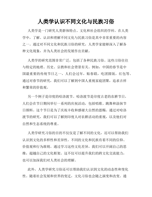 人类学认识不同文化与民族习俗