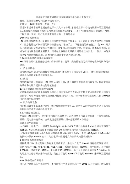 黑龙江省虎林市城镇有线电视网络升级改造与业务开发(一)