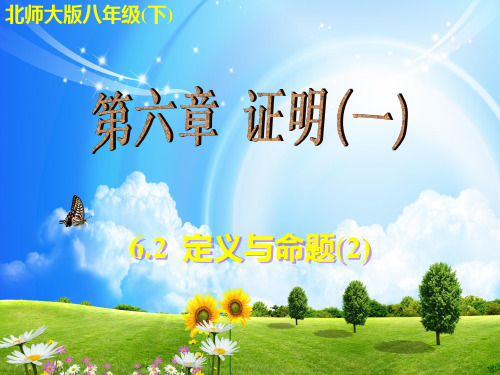 6.2 定义与命题 课件6(北师大版八年级下)