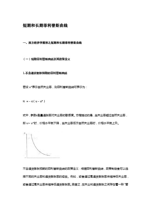 解释短期和长期菲利普斯曲线的经济含义