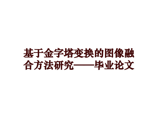 最新基于金字塔变换的图像融合方法研究——毕业ppt课件