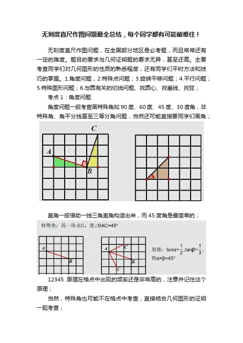 无刻度直尺作图问题最全总结，每个同学都有可能被难住！