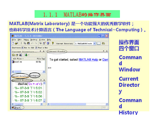 1.1 MATLAB的操作界面