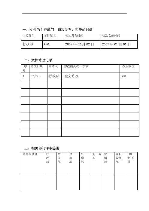 房地产公司绩效考核管理办法