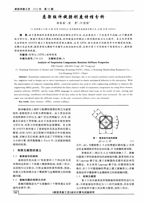 悬架组件旋转刚度特性分析