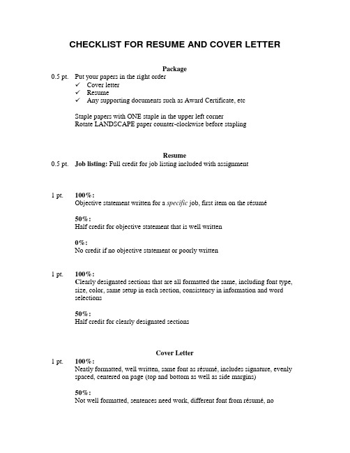 guidelines - grading and checklist