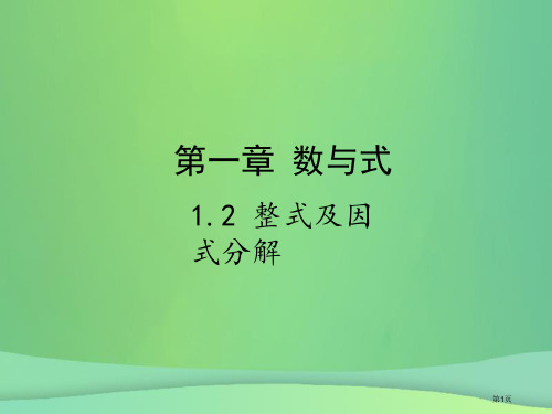 中考数学复习数与式1.2整式及因式分解省公开课一等奖百校联赛赛课微课获奖PPT课件