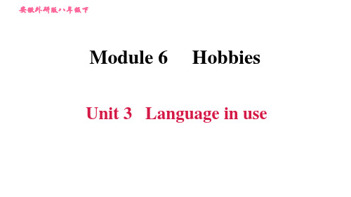 外研版英语(新标准)八年级下册Module 6 Unit 3 Language in use课后练习试题