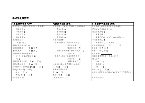 护理安全质量检查表【模板范本】