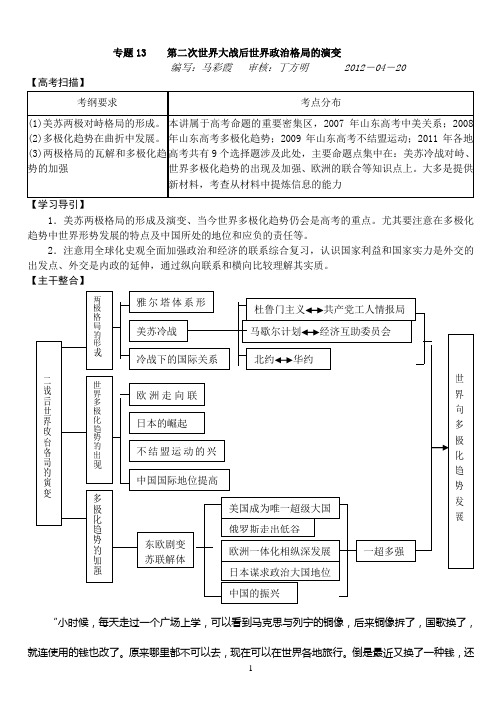 二战后世界政治格局演变