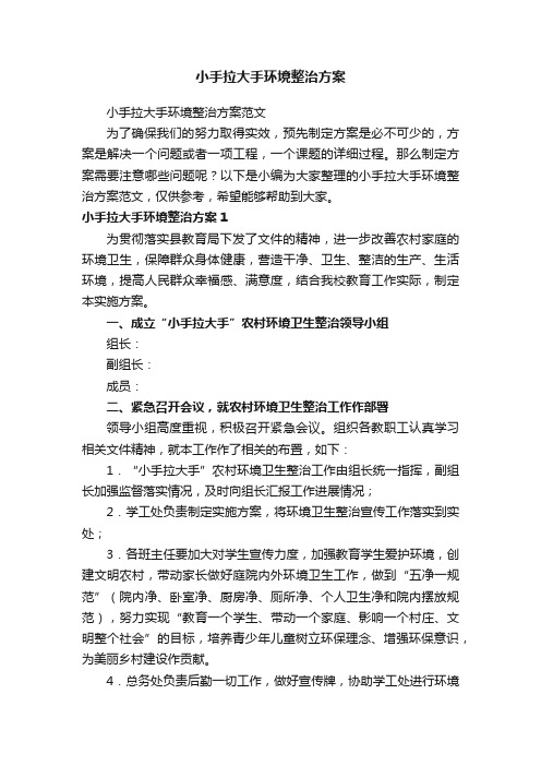 小手拉大手环境整治方案