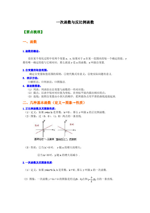 一次函数与反比例函数知识讲解